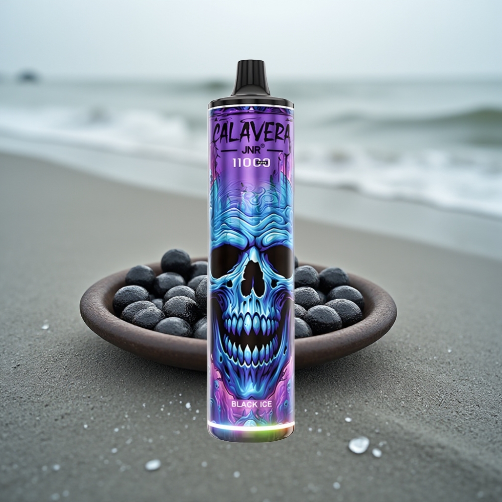 JNR Calavera 11000 Puffs Jednorazowy Vape Czarny Lód Typ-C 850mAh 21ml 10ohm