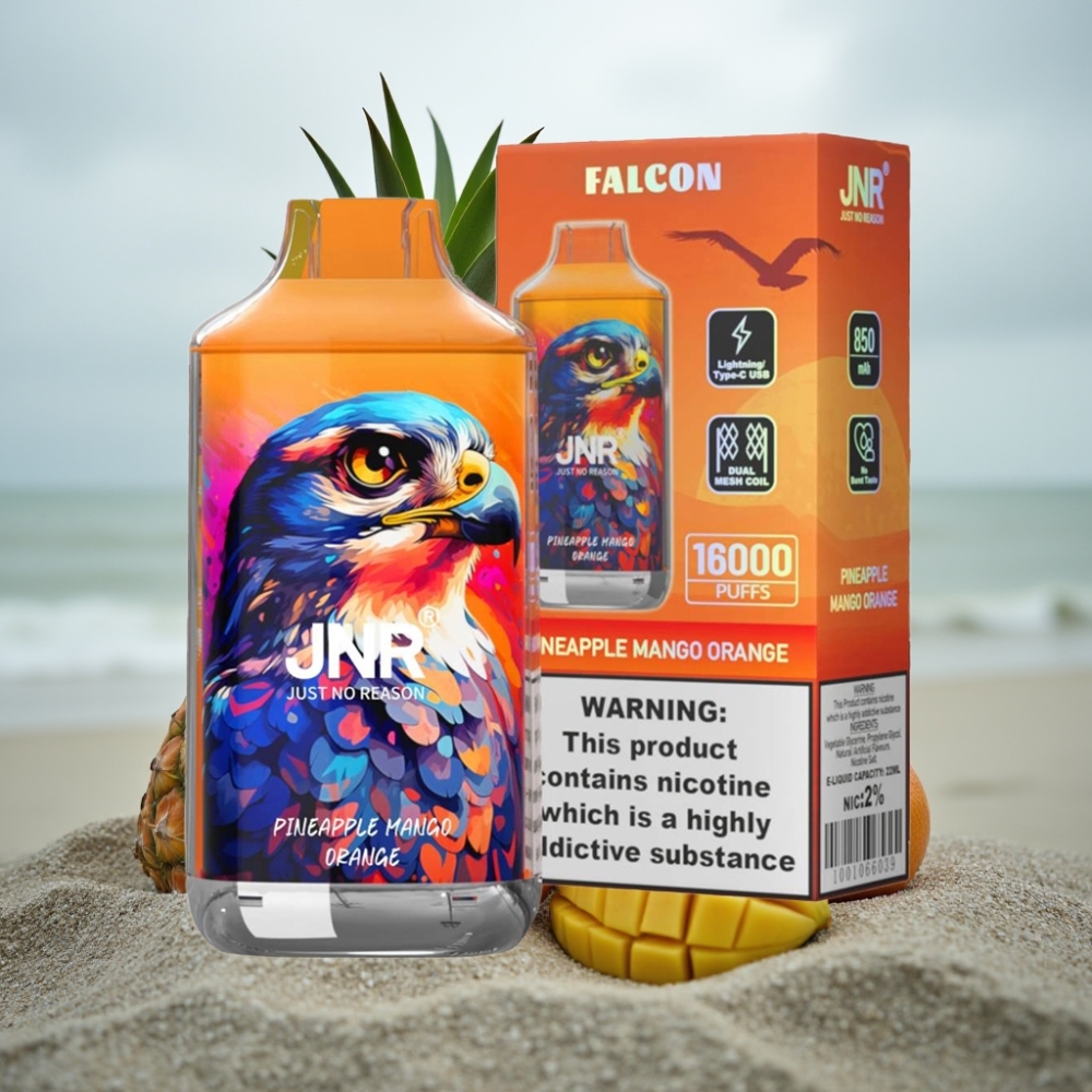 JNR Falcon 16000 Puffs Disposable Vape Ananas Mango Pomarańcza 850mAh 22ml Dual Mesh Coil