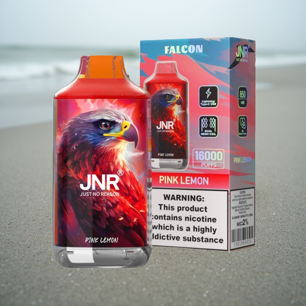 JNR Falcon 16000 Puffs Dispozycyjny E-papieros Różowa Cytryna 850 mAh Dual Mesh Coil