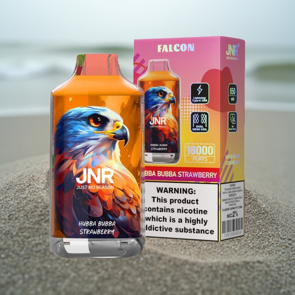JNR Falcon 16000 Puffs Dual Mesh 22ml Hubba Bubba Truskawka