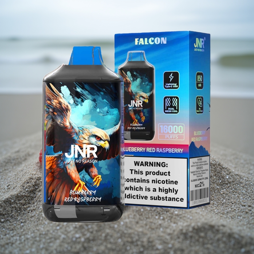 JNR Falcon 16000 Puffs Dual Mesh Coil Borówka Czerwona Malina Typ C