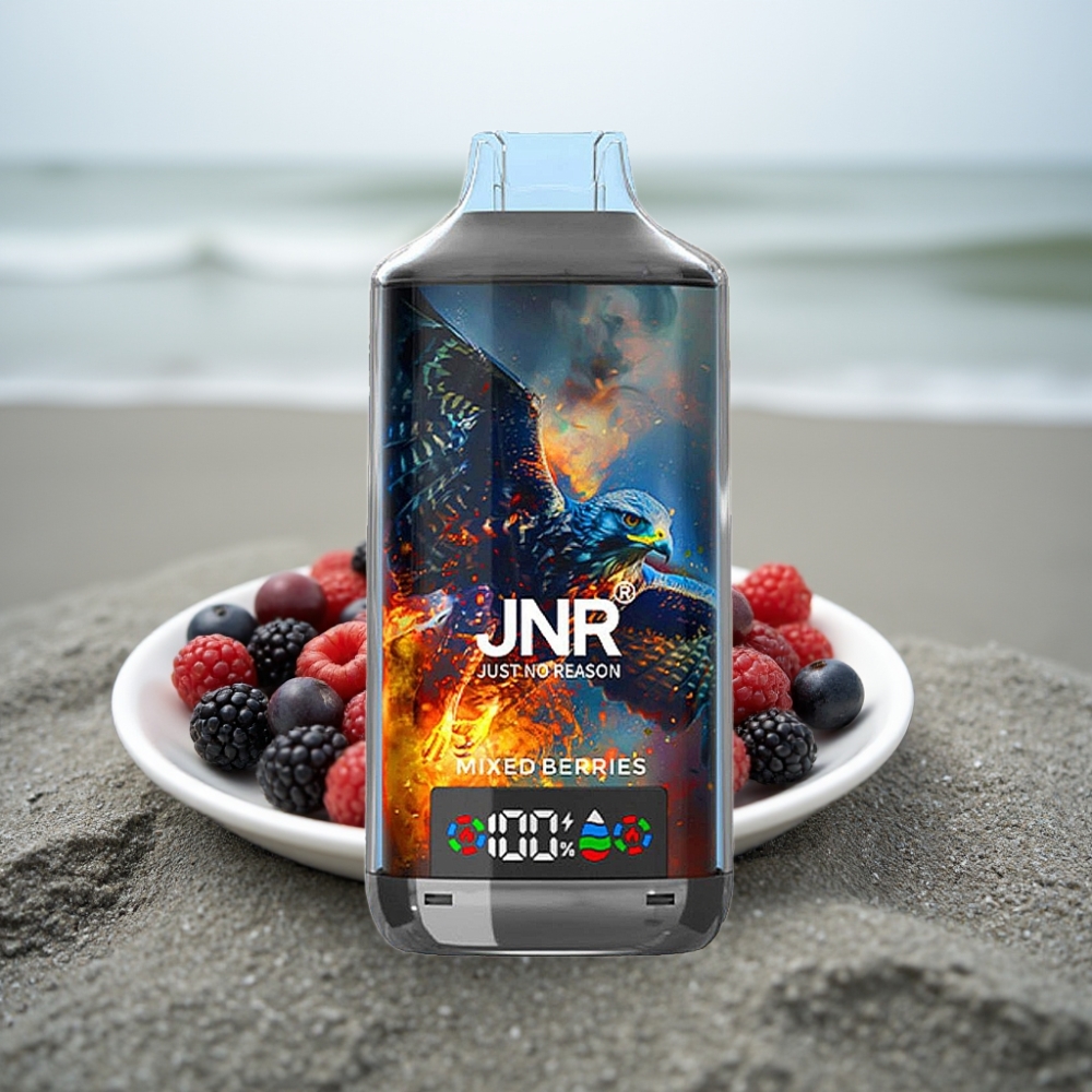 JNR Falcon X 18000 Puffs Disposable Vape Mieszane Jagody 750mAh 24ml Dual Mesh Coil Cyfrowy Wyświetlacz Type-C