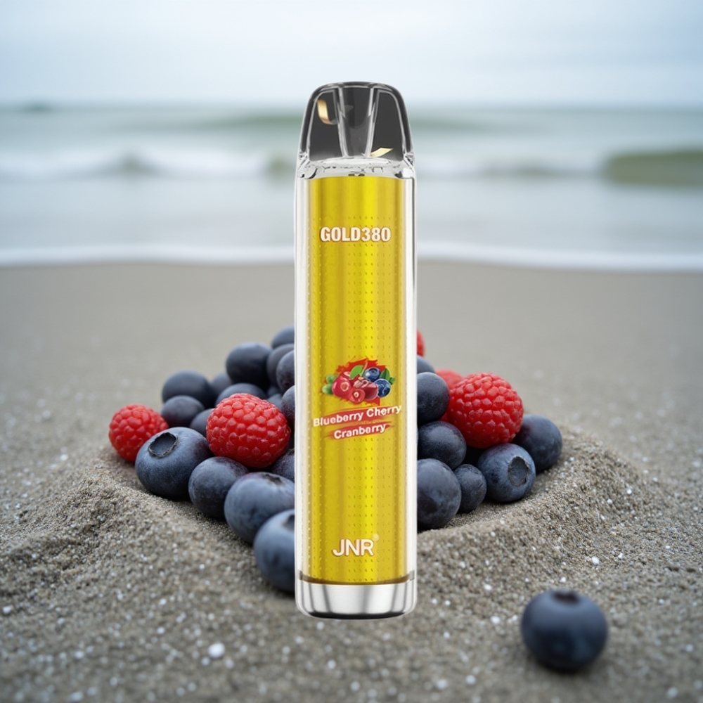 JNR Gold380 6000 Puffs 1500mAh 13ml Beztytoniowy/Lekki/Mocny Borówka Wiśnia Żurawina