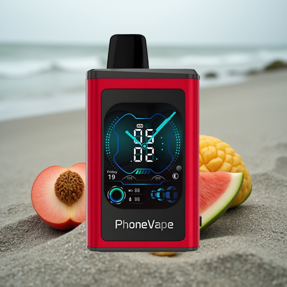 JNR PhoneVape 30000 puffs Jednorazowy E-papieros Brzoskwinia Mango Arbuz z Baterią 850mAh Trybem Turbo i Ekranem