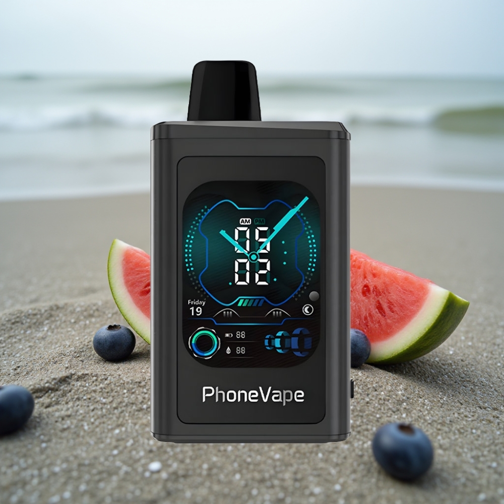 JNR PhoneVape 30000 zaciągnięć Jednorazowy E-papieros Borówka Arbuz 850mAh Turbo Aplikacja