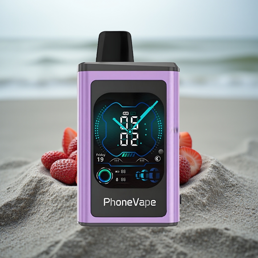 JNR PhoneVape 30000 zaciągnięć Jednorazowy E-papieros Truskawkowy Lód 850mAh Turbo Tryb Aplikacja