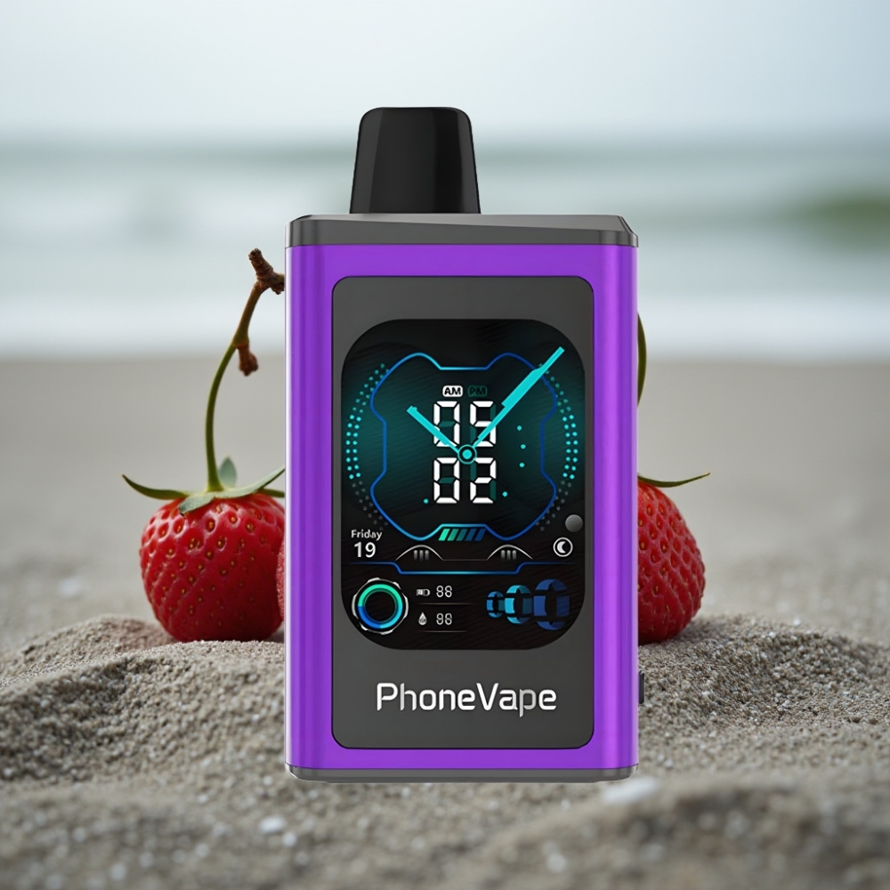 JNR PhoneVape 30000 zaciągnięć Jednorazowy E-papieros Wiśnia Truskawka Malina 850mAh Turbo Aplikacja