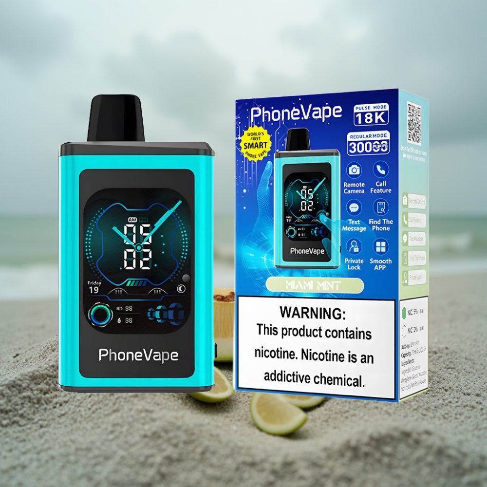 JNR PhoneVape 30000 zaciągnięć Jednorazowy Vape Miami Mięta 850mAh Turbo Aplikacja