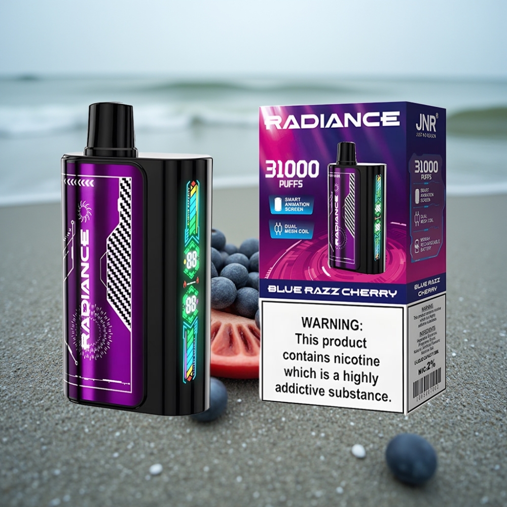 JNR Radiance 31000 Puffs BŁĘKITNA MALINA WIŚNIA 28ml Dual Mesh Typ-C