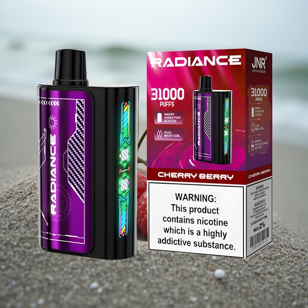 JNR Radiance 31000 Puffs Ekstrakt 28ml Wiśnia-Jagoda Dual Mesh Typ-C