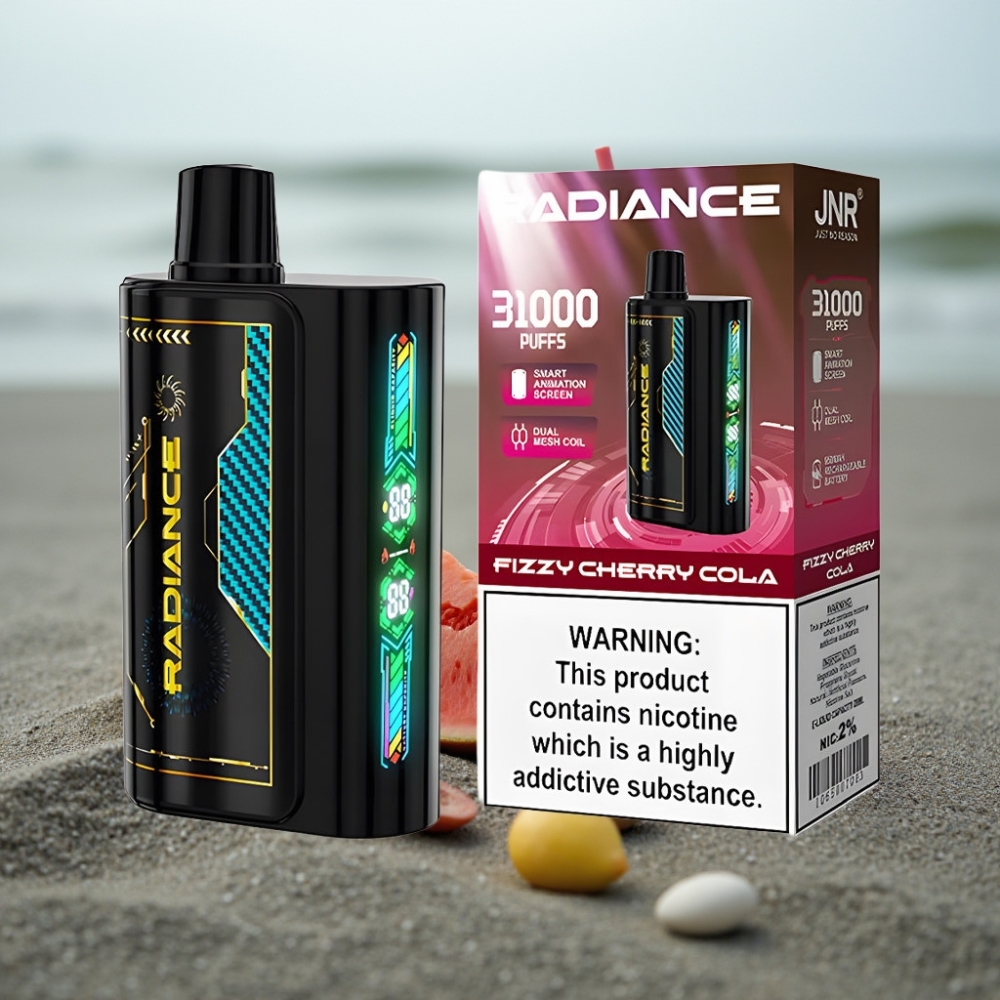 JNR Radiance 31000 Pufów Jednorazowy E-papieros GAZOWANA WIŚNIOWA COLA 28ml Dual Mesh Typ-C