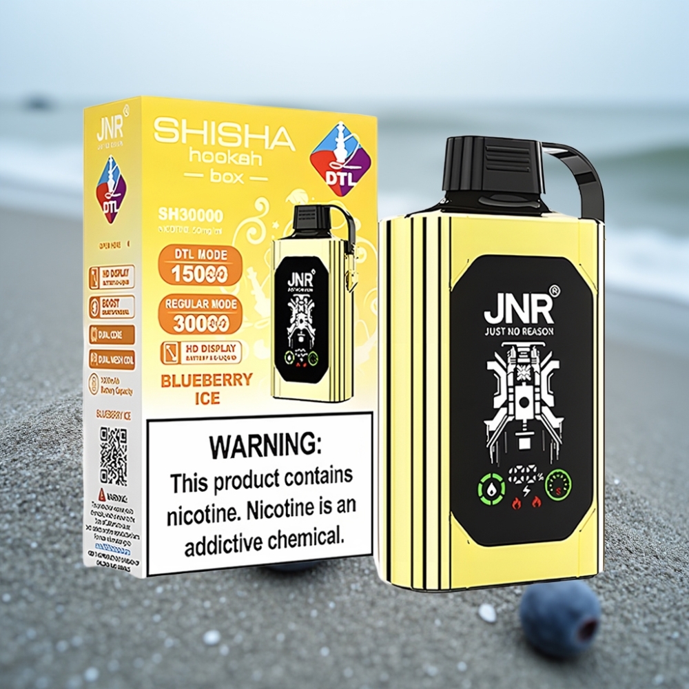 JNR Shisha Hookah Box 20500 Puffs HD Display 1000mAh 25ml Borówka Lód