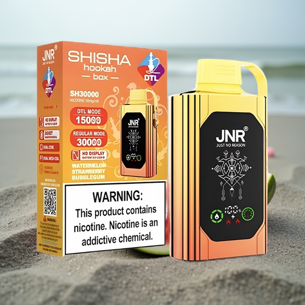 JNR Shisha Hookah Box 20500 Puffs HD Display 1000mAh 25ml Dual Mesh Coil Type-C Arbuz Truskawka Bubblegum