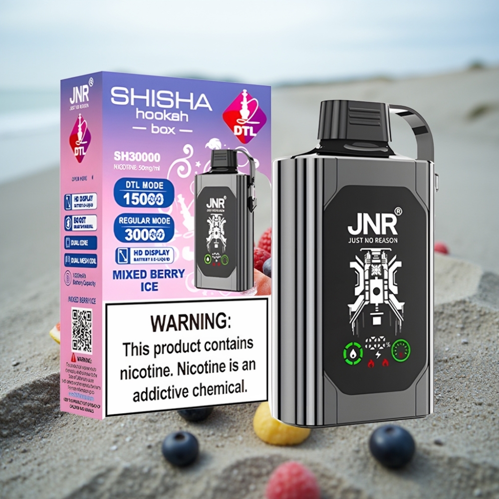 JNR Shisha Hookah Box 20500 Puffs HD Display 1000mAh 25ml Mieszane Jagody Lód