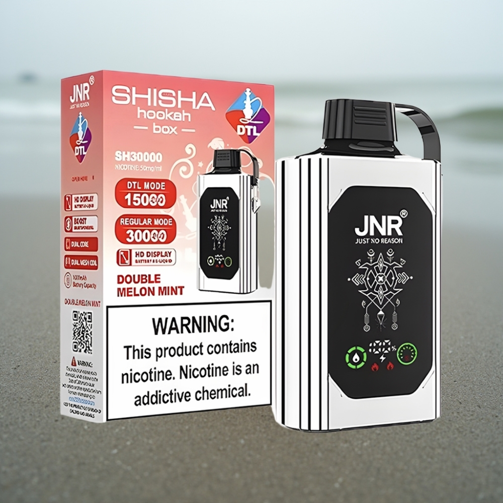 JNR Shisha Hookah Box 20500 Puffs Pod Jednorazowy Podwójne Jabłko HD Display 1000mAh Type-C
