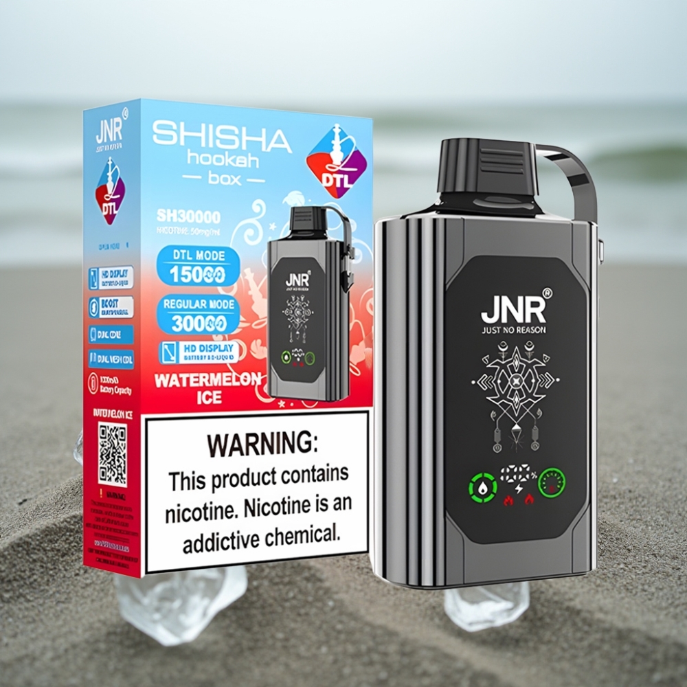 JNR Shisha Hookah Box 20500 Puffs Typ-C HD Wyświetlacz Arbuz Lód Dual Mesh Coil 25ml