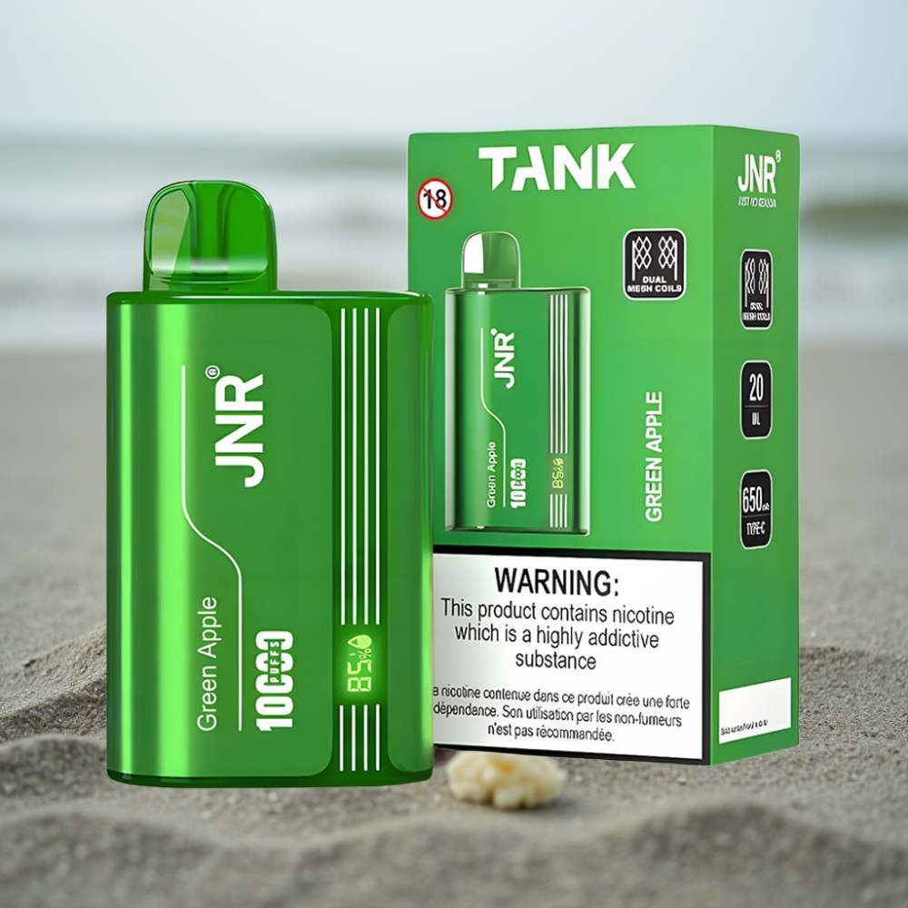 JNR Tank 10000 Puffs Zielone Jabłko Brzoskwinia Gruszka 650mAh Typ-C Dual Mesh 20ml