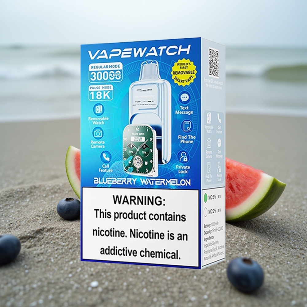 JNR VapeWatch 30000 Puffs Borówka Arbuz 1000mAh 19mL Dual Mesh Coil Type-C