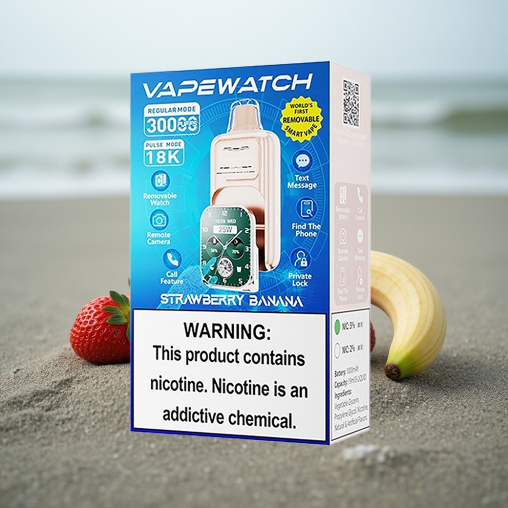 JNR VapeWatch 30000 Zaciągnięć Smak Truskawka-Banan Bateria 1000mAh Pojemność 19mL