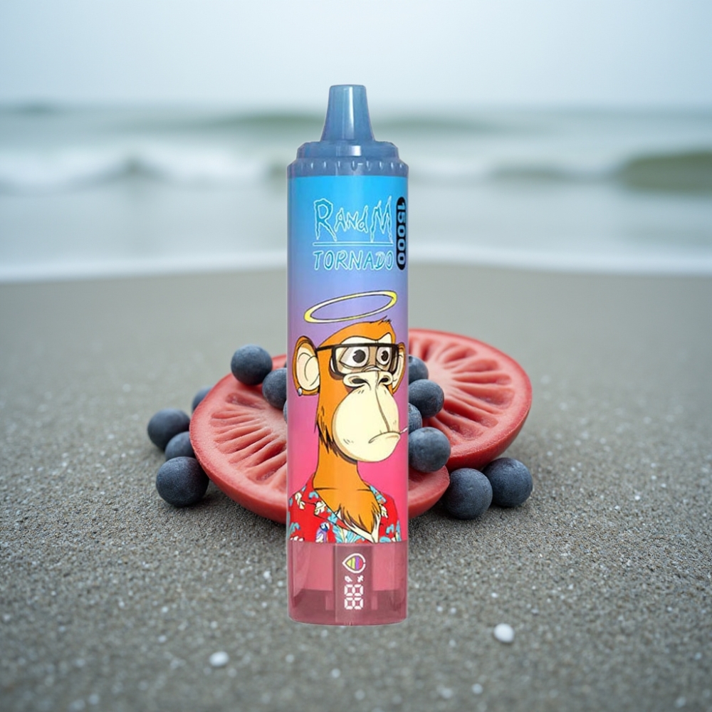 RandM Fumot Tornado 15000 Puffs 25ml 850mAh Mesh Blue Razz Wiśnia Typ-C LCD