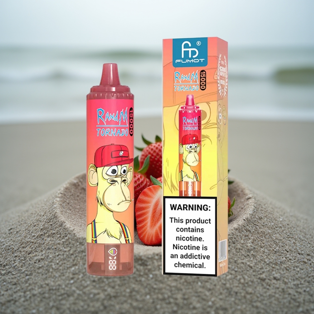 RandM Fumot Tornado 15000 Puffs 25ml 850mAh Mesh Strawberry Red Bull (Truskawka Red Bull)
