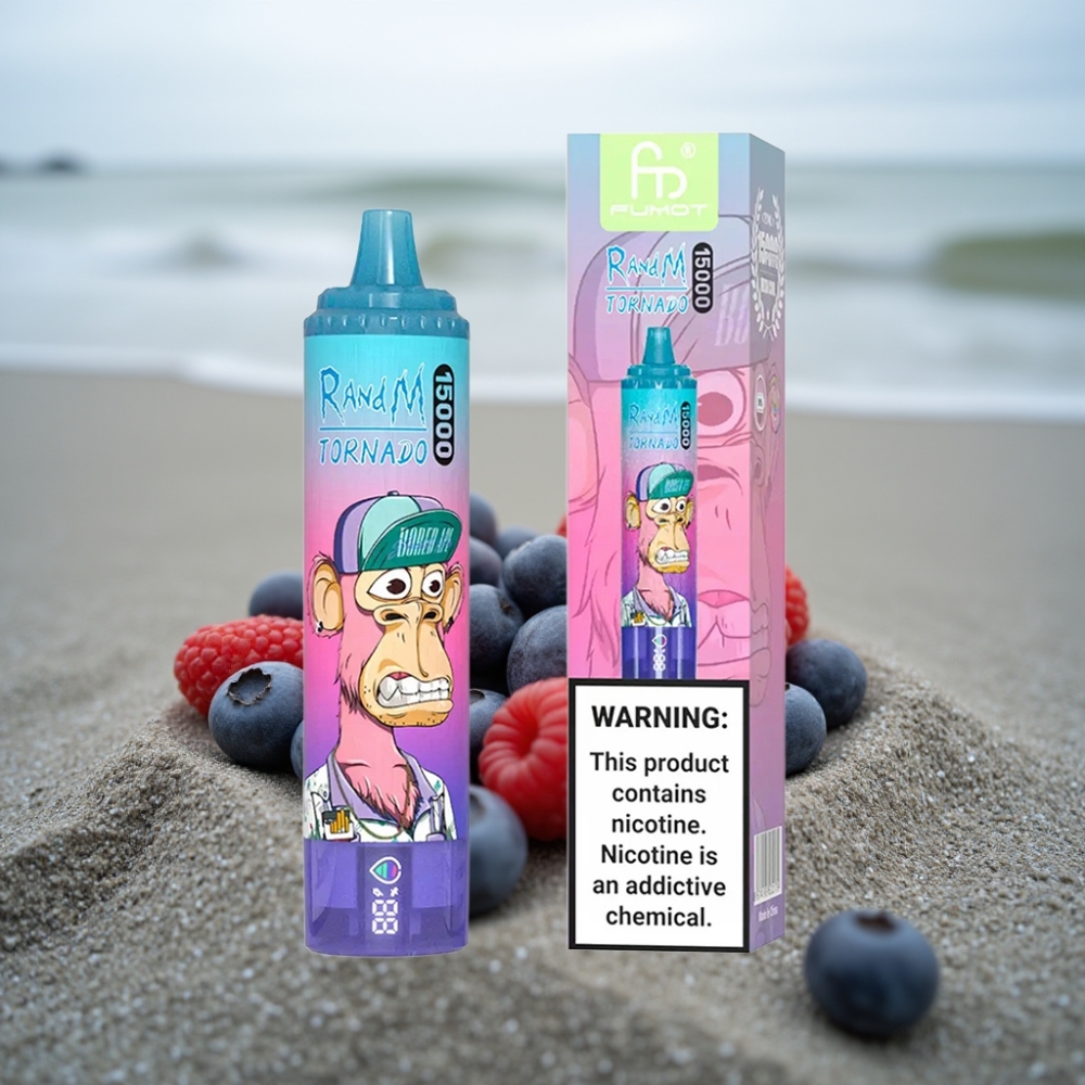 RandM Fumot Tornado 15000 Puffs 25ml 850mAh Type-C Smak Borówka Malina