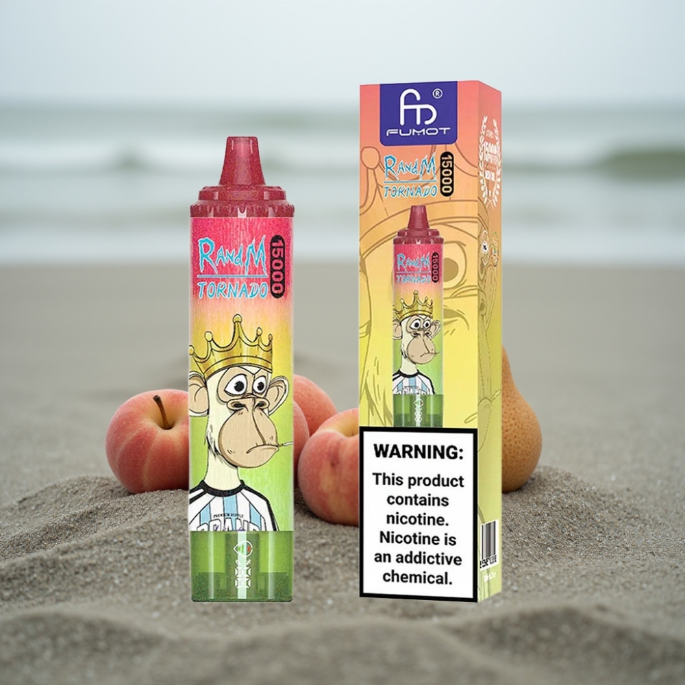 RandM Fumot Tornado 15000 Puffs 25ml 850mAh Type-C Smak Jabłko Brzoskwinia Gruszka