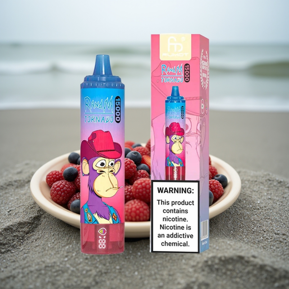 RandM Fumot Tornado 15000 Puffs 25ml Mieszane Jagody Typ-C LCD 09 Ohm Mesh