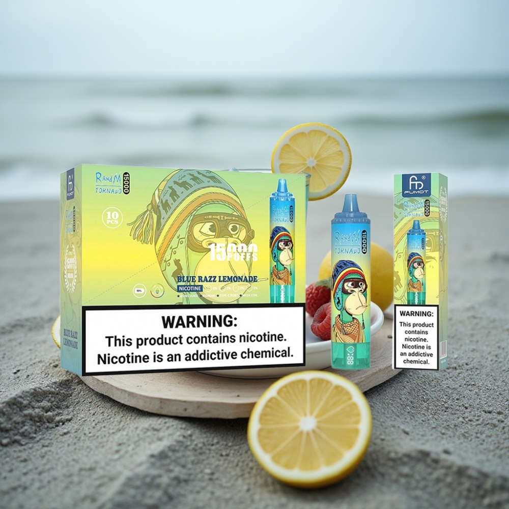 RandM Fumot Tornado 15000 Puffs Disposable Vape 25ml 850mAh Mesh Coil Blue Razz Lemonade (Borówka-Cytrynowa Lemoniada)