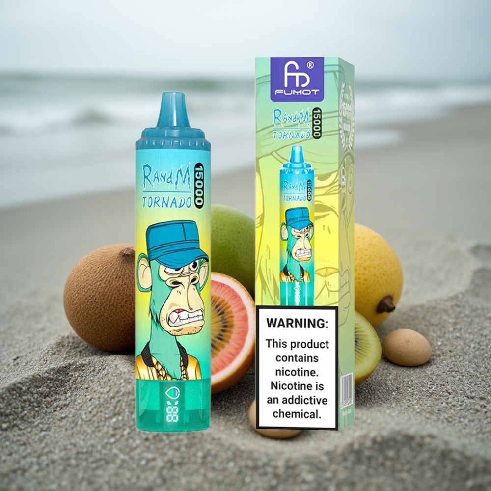 RandM Fumot Tornado 15000 Puffs Jednorazowy E-papieros Kiwi Marakuja Gujawa 25ml 850mAh Typ-C