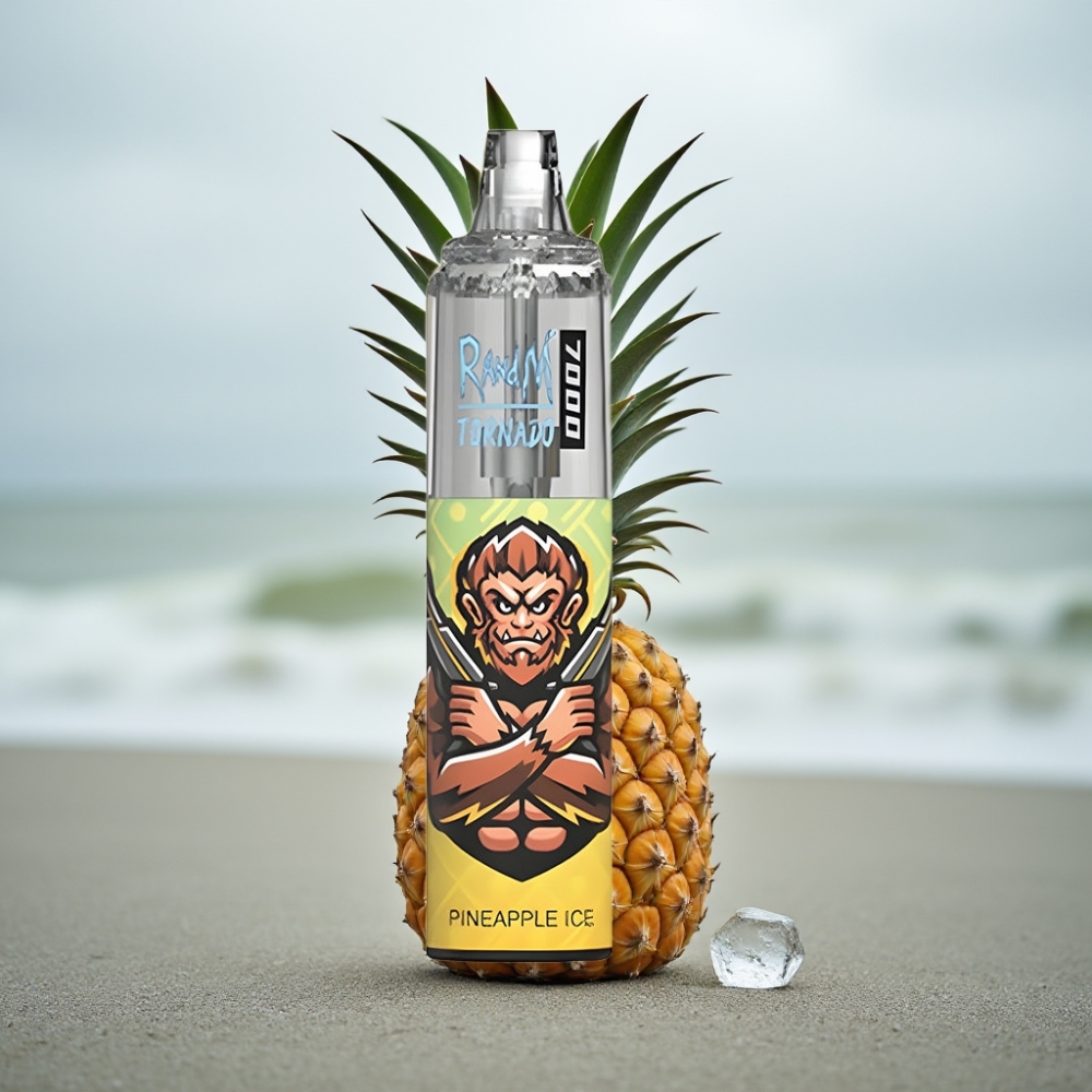 RandM Fumot Tornado 7000 Dymek Jednorazowy 14ML Ananas Lód RGB Typ-C Powietrze