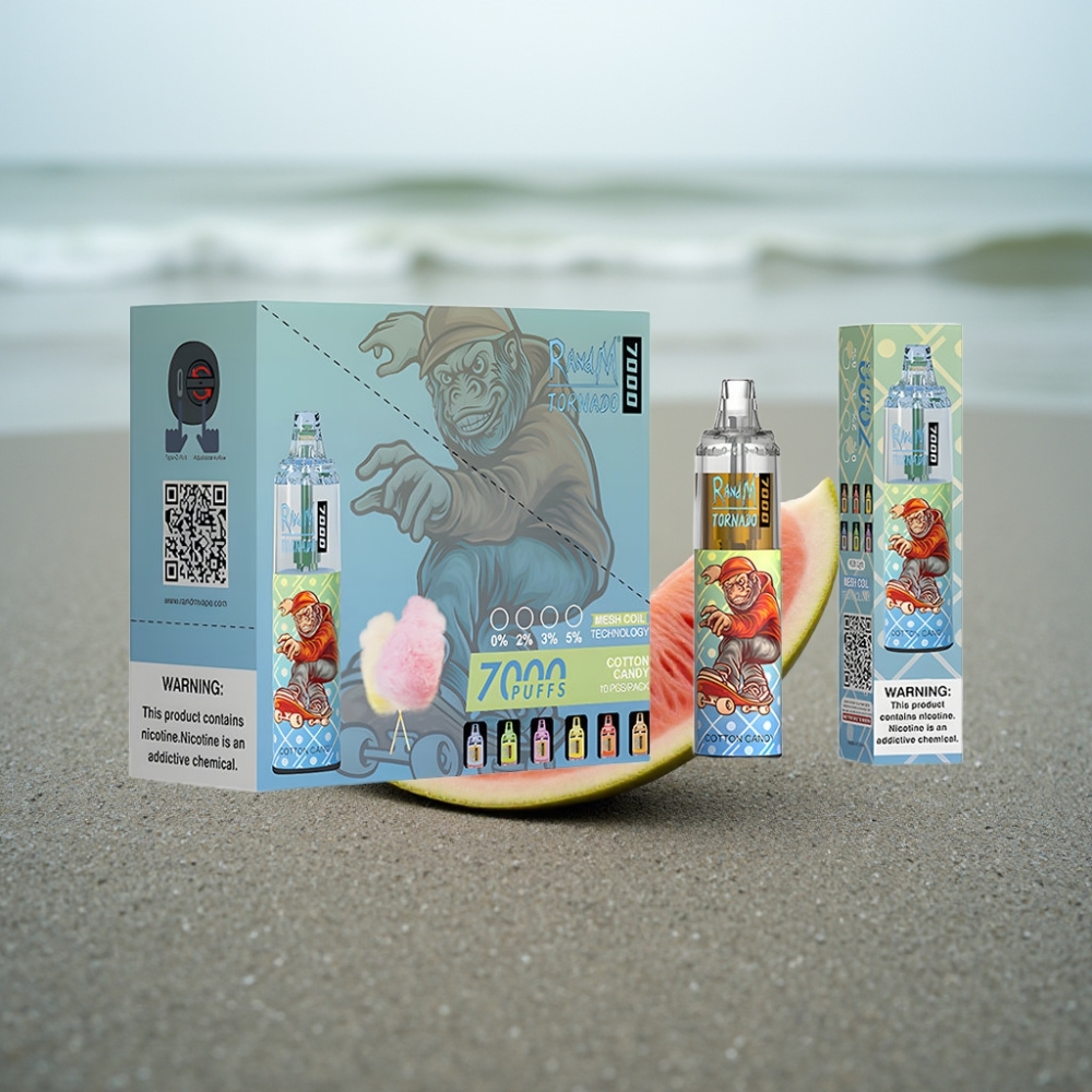 RandM Fumot Tornado 7000 Puffs Bateria 850 MAH RGB Bawełna Cukrowa