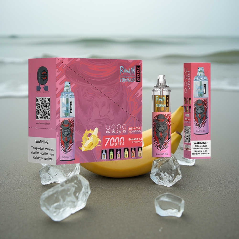 RandM Fumot Tornado 7000 Puffs Bateria 850 MAH Smak Bananowy Lód