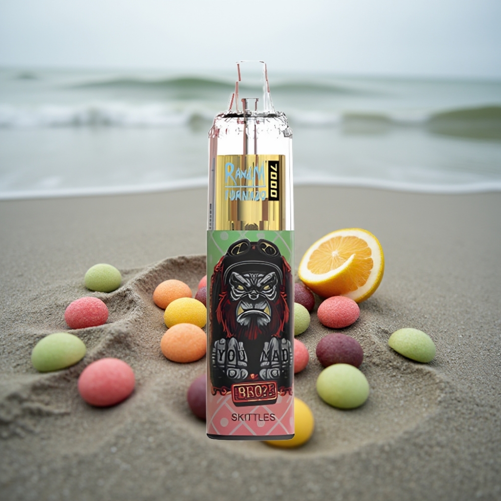 RandM Fumot Tornado 7000 Puffs Skittles (Tęcza) 14ML 850MAH Mesh Typ-C RGB Air-Adjustable