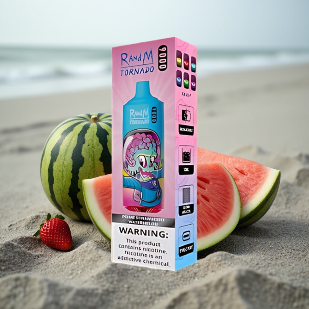 RandM Tornado 9000 Puffs 850mAh 18ml Miętowa Arbuzowa RGB Mesh