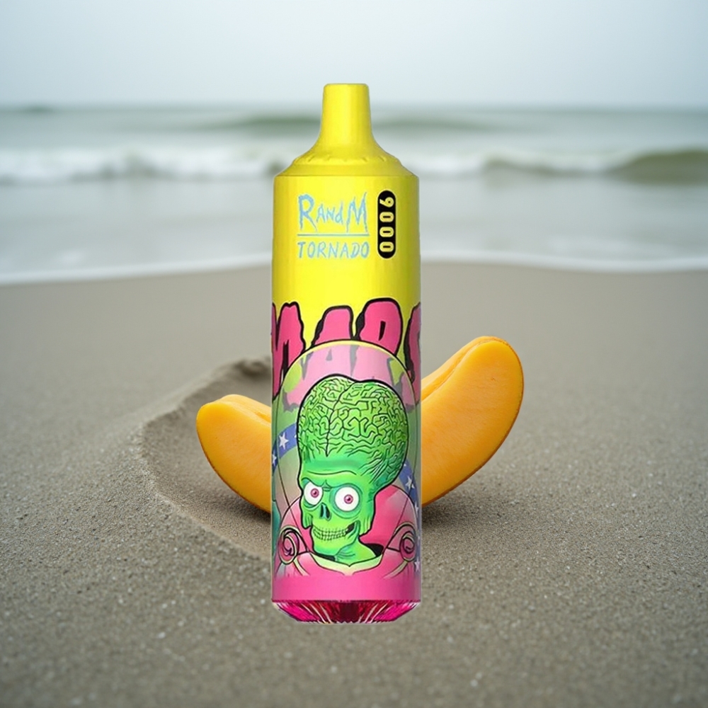 RandM Tornado 9000 Puffs Ładowany 850 mAh 18 mL Trójskładnikowe Mango