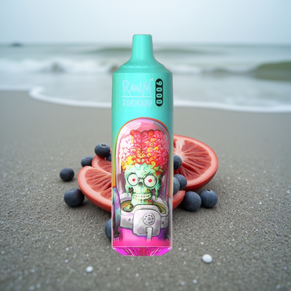 RandM Tornado 9000 Puffs Ładowany MESH 18 mL Niebieska Kwaśna Malina RGB