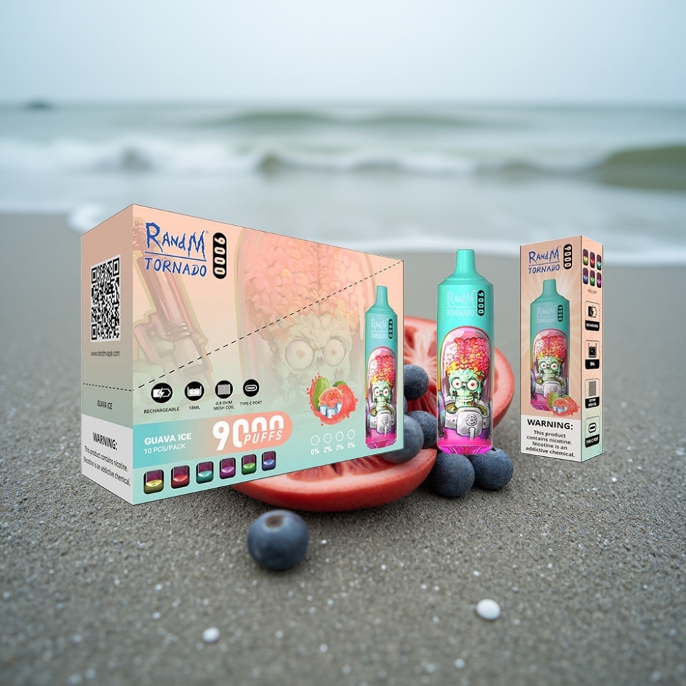 RandM Tornado 9000 Puffs Ładowany MESH 18 mL Niebieska Kwaśna Malina RGB