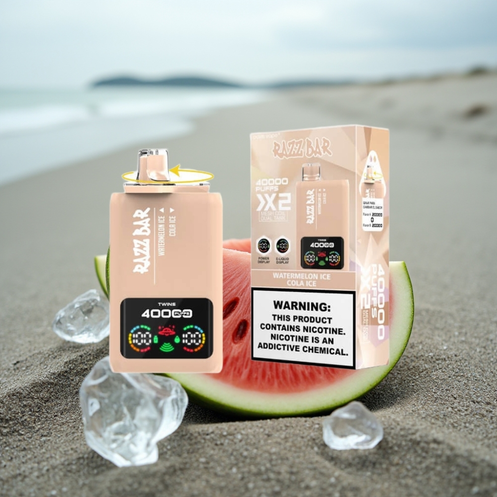 Razz Bar 40000 Puffs Disposable Vape WODORNY LÓD  COLA LÓD Wyświetlacz 10Ω×2 Mesh 650mAh