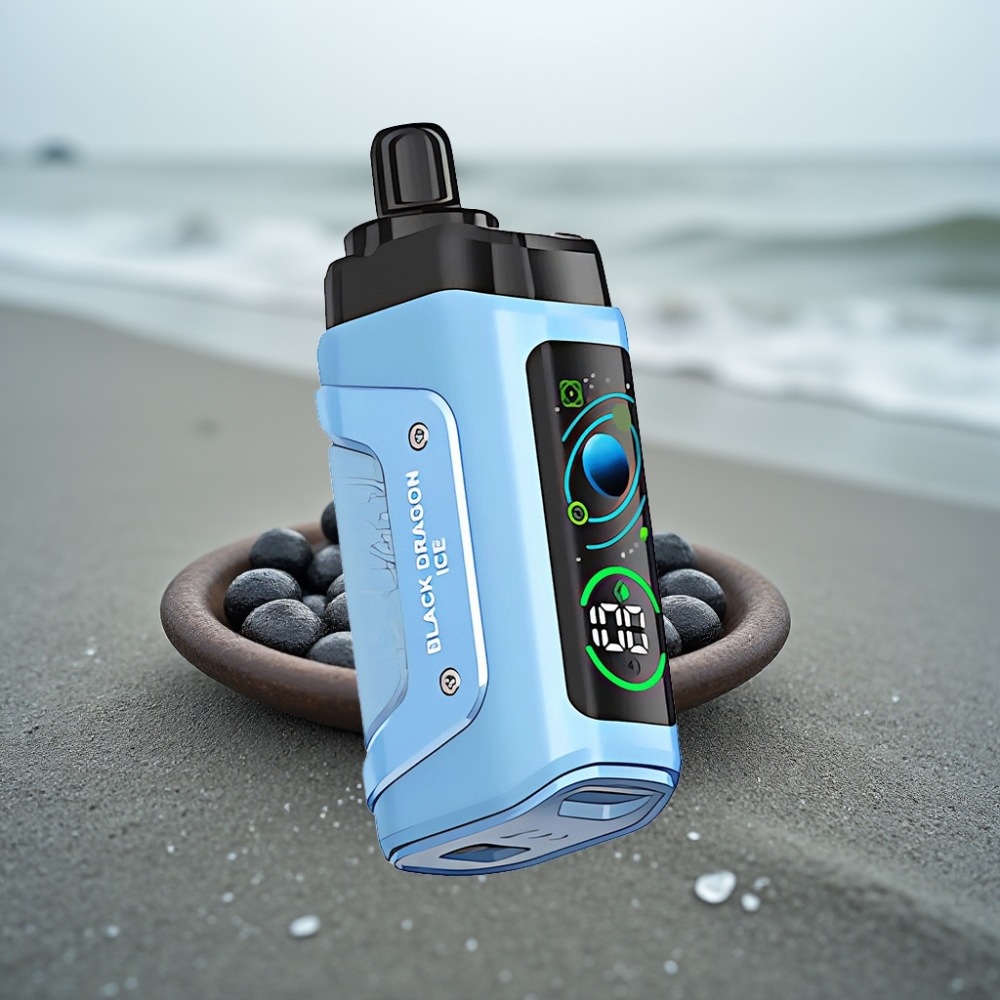 Razz Bar 45000 Puffs Black Dragon Ice Jednorazowy E-papieros z Siateczkową Cewką 10 Ohm i Regulacją Powietrza