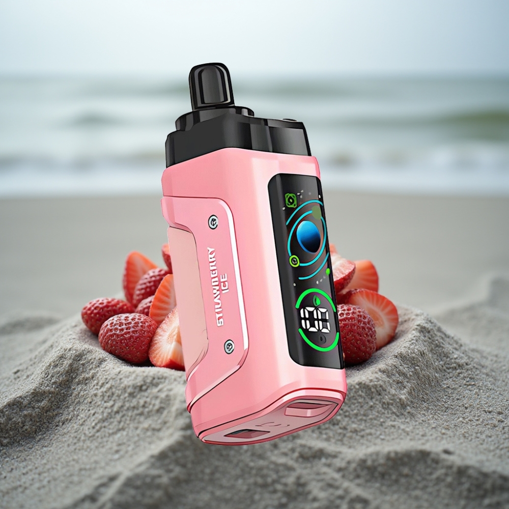 Razz Bar 45000 Puffs Disposable Vape Truskawkowy Lód 10 Ohm Przepływ Powietrza Typ-C