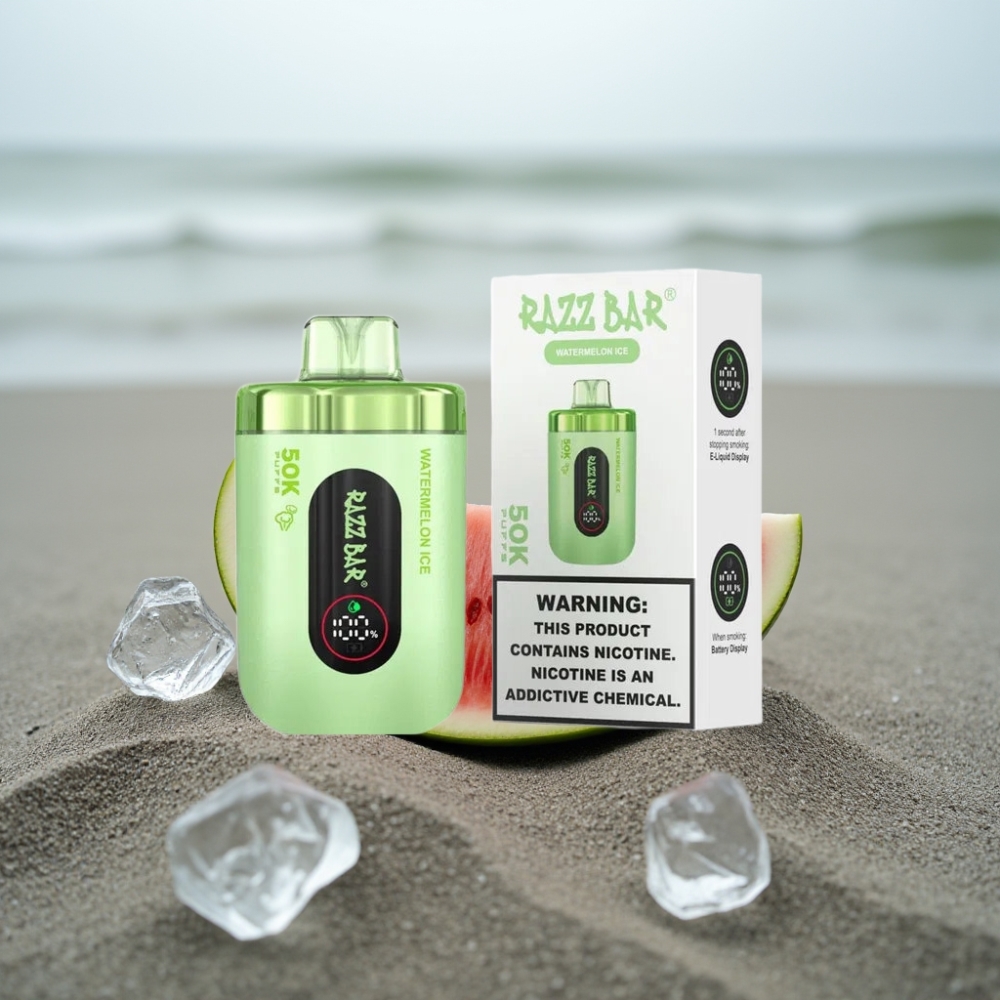Razz Bar 50K Puffs Disposable Vape Arbuzowy Lód 650mAh Typ-C 2 Nikotyny