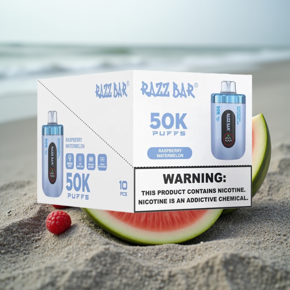 Razz Bar 50K Puffs Disposable Vape Malina Arbuz 50000 Puffs 2 Nikotyna Typ-C