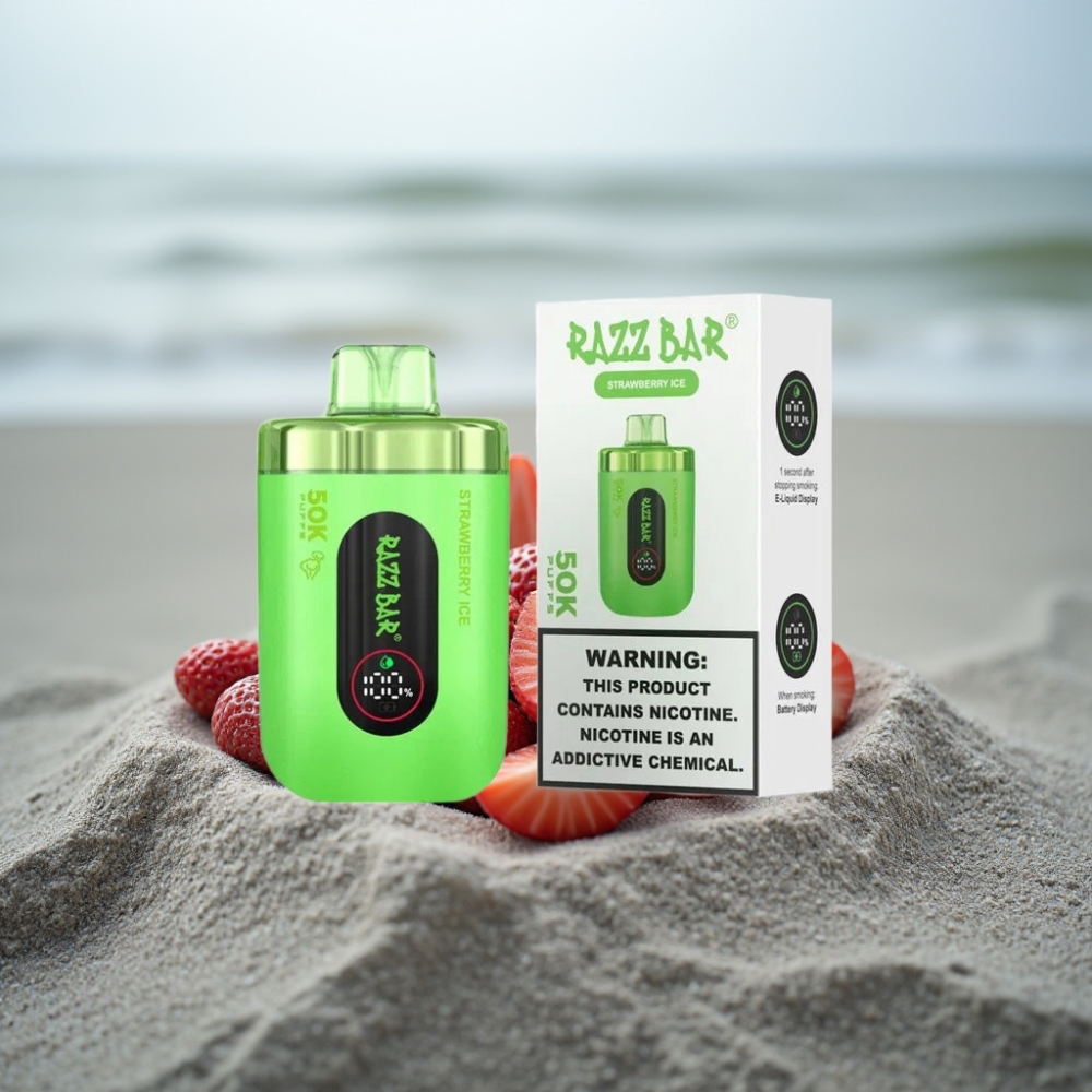 Razz Bar 50K Puffs Disposable Vape Truskawkowy Lód – 50000 Puffs 650 mAh Typ-C