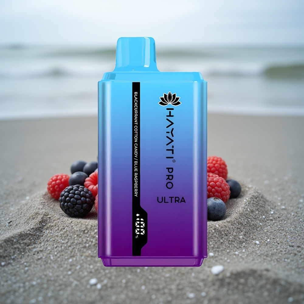 Hayati Pro Ultra 15000 Puffs 2×12ml 2% Czarna Porzeczka Wata Cukrowa Niebieska Malina
