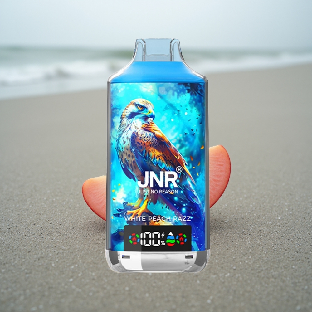 JNR Falcon X 18000 Puffs Biała Brzoskwinia Razz, 750mAh, 24ml, Dual Mesh Coil, Typ-C